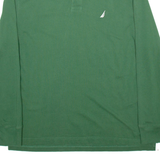 NAUTICA Mens Polo Shirt Green Long Sleeve L
