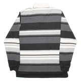 IZOD Mens Polo Shirt Black Striped Long Sleeve XL