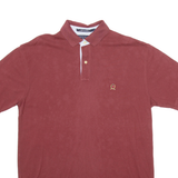 TOMMY HILFIGER Mens Polo Shirt Maroon Short Sleeve L
