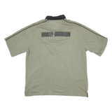 HARLEY DAVIDSON Mens Polo Shirt Green Short Sleeve XL