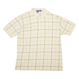 NAUTICA Mens Polo Shirt Beige Check Short Sleeve 2XL