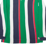 JOHN ASHFORD Mens Polo Shirt Green Striped Long Sleeve L