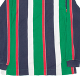 JOHN ASHFORD Mens Polo Shirt Green Striped Long Sleeve L