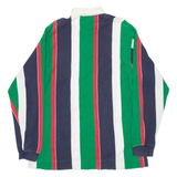 JOHN ASHFORD Mens Polo Shirt Green Striped Long Sleeve L