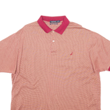 NAUTICA Mens Polo Shirt Red Check Short Sleeve XL