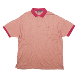 NAUTICA Mens Polo Shirt Red Check Short Sleeve XL