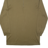 Womens T-Shirt Green Long Sleeve 1/4 Zip XL