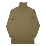 Womens T-Shirt Green Long Sleeve 1/4 Zip XL
