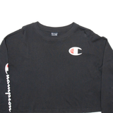 CHAMPION CROPPED Womens T-Shirt Black Long Sleeve M