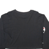 CHAMPION CROPPED Womens T-Shirt Black Long Sleeve M