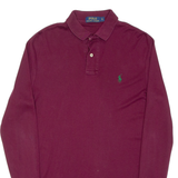 POLO RALPH LAUREN Mens Polo Shirt Maroon Long Sleeve S