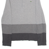 LACOSTE Slim Fit Mens Polo Shirt Grey Long Sleeve S