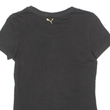 PUMA Womens T-Shirt Black Crew Neck UK 8