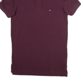 TOMMY HILFIGER Slim Fit Mens Polo Shirt Maroon S