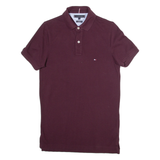 TOMMY HILFIGER Slim Fit Mens Polo Shirt Maroon S