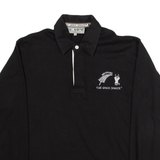CLOUDS The Haka Dance Mens Polo Shirt Black Long Sleeve L