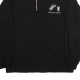 CLOUDS The Haka Dance Mens Polo Shirt Black Long Sleeve L
