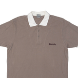 BENCH Double Layered Mens Polo Shirt Brown XL