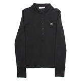 LACOSTE Womens Polo Shirt Black Long Sleeve XS