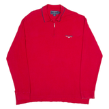 POLO SPORT RALPH LAUREN 1/4 Zip Mens Polo Shirt Red Long Sleeve XL