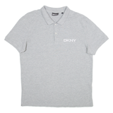 DKNY Mens Polo Shirt Grey L