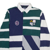 CHAPS Mens Polo Shirt Blue Striped Long Sleeve XS