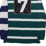 CHAPS Mens Polo Shirt Blue Striped Long Sleeve XS