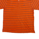 NAUTICA Mens Polo Shirt Orange Striped XL