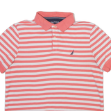 NAUTICA Mens Polo Shirt Pink Striped M