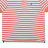 NAUTICA Mens Polo Shirt Pink Striped M