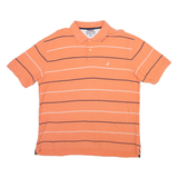 NAUTICA Mens Polo Shirt Pink Striped XL
