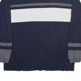 NAUTICA Mens Polo Shirt Blue Colourblock Long Sleeve 2XL