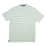 NAUTICA Mens Polo Shirt Green Striped L