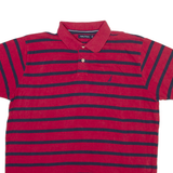 NAUTICA Mens Polo Shirt Red Striped L