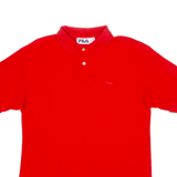 FILA Mens Polo Shirt Red 90s S