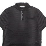 CALVIN KLEIN Classic Fit Mens Polo Shirt Black Striped S