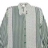 DIVINA Womens Shirt White Viscose Striped Long Sleeve M