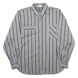 Womens Shirt Grey Striped Long Sleeve S