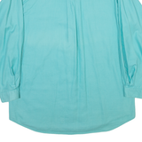 SPENGLER Womens Plain Shirt Blue Long Sleeve S