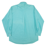 SPENGLER Womens Plain Shirt Blue Long Sleeve S