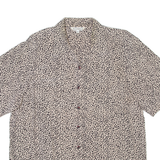 ECCLESIA Womens Shirt Beige Silk Animal Print XL