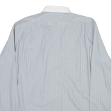 BELTONY Mens Shirt Grey Striped Long Sleeve XS