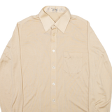 LIBERO Mens Plain Shirt Beige Long Sleeve S