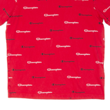 CHAMPION All Over Print Mens T-Shirt Red M