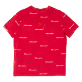 CHAMPION All Over Print Mens T-Shirt Red M