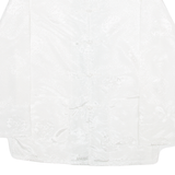 Mens Shirt White Crazy Pattern Long Sleeve M