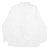 Mens Shirt White Crazy Pattern Long Sleeve M