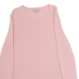 COS Womens Jumper Pink Crew Neck Waffle Knit UK 6