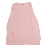 COS Womens Jumper Pink Crew Neck Waffle Knit UK 6