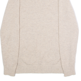 SELECTED HOMME Mens Jumper Beige Crew Neck Tight Knit Wool S